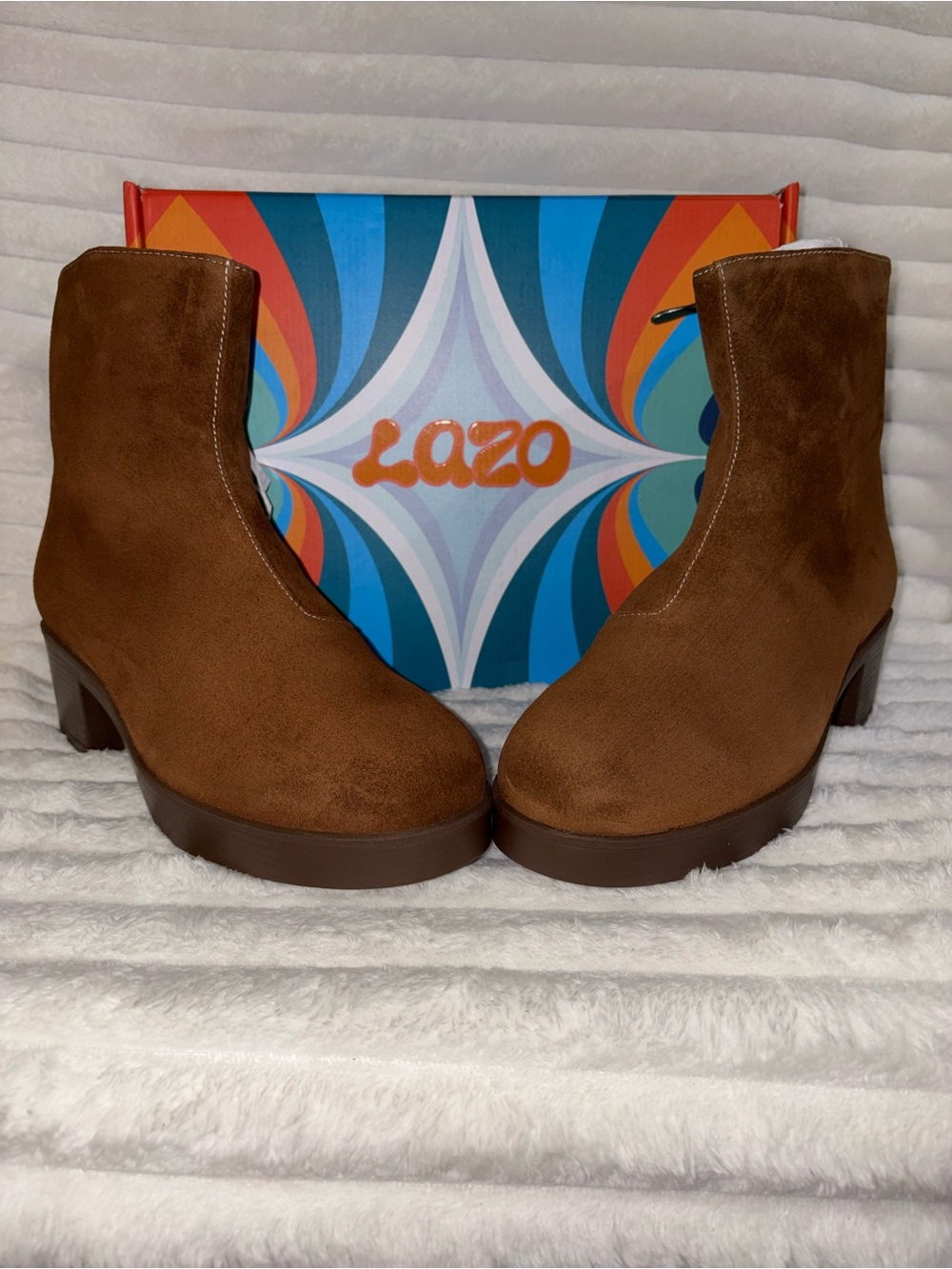 Lazo Women's Brown Suede Platform Ankle Boots 10.5M